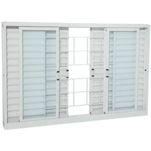 Janela Veneziana 6 folhas Com Grade 120X100 AÇO PINTADO
