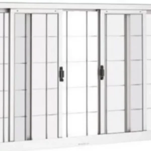 Janela de Correr 4 Folhas Com Grade 120X100 AÇO PINTADO