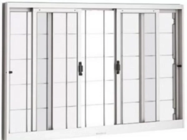 Janela de Correr 4 Folhas Com Grade 150X100 AÇO PINTADO
